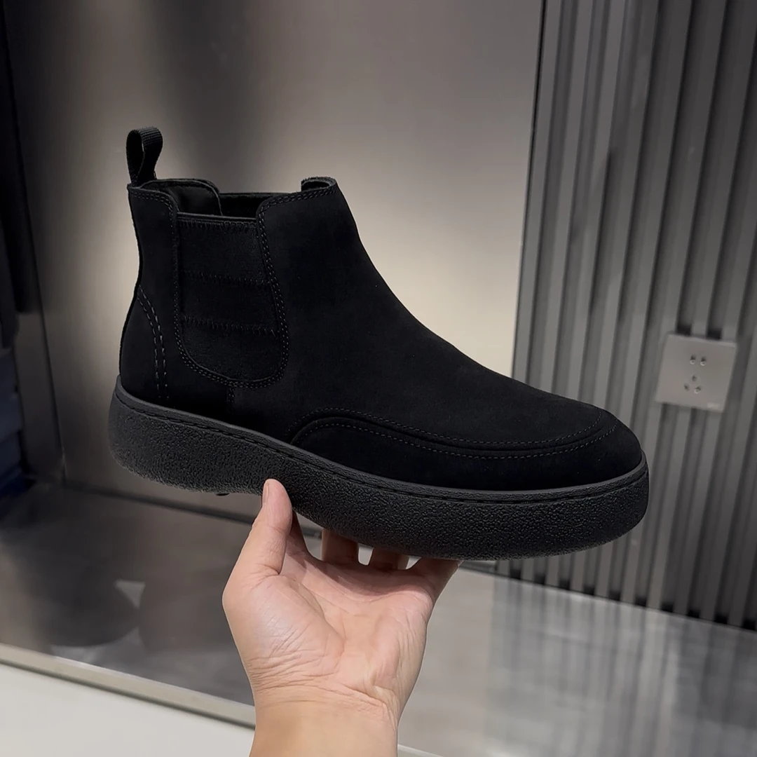 素面商务休闲鞋秋冬冬季黑色百搭透气英伦圆头百搭又好穿