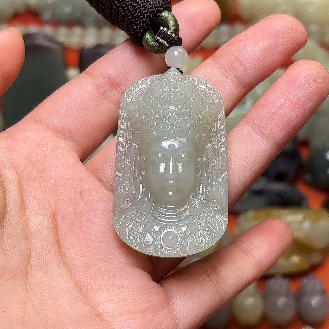 颈饰未镶嵌和田玉狗***孜
