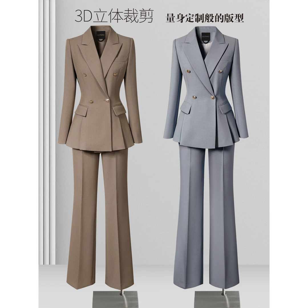 秋冬商务正装女套装气质修身时尚高端西装阔腿裤律师职业装工作服