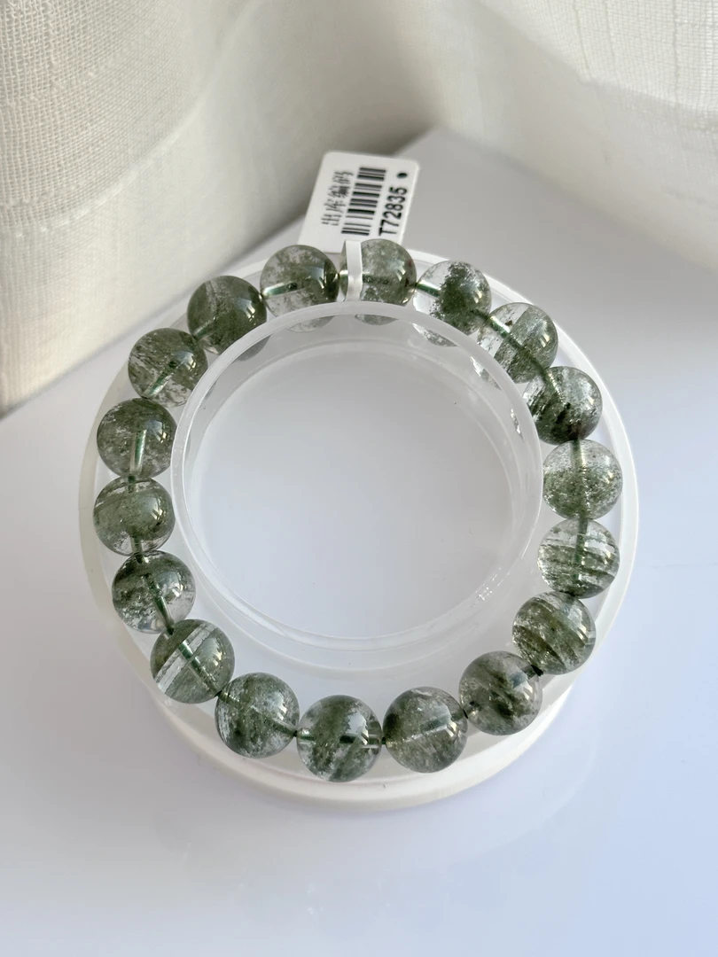 非金属玻璃手链 绿幽灵千层单圈T72835