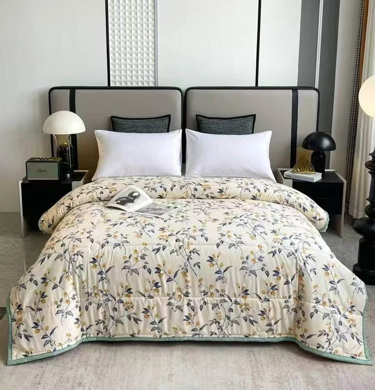 免费试睡30天 2025新款金桔印花空调被夏被可机洗水洗