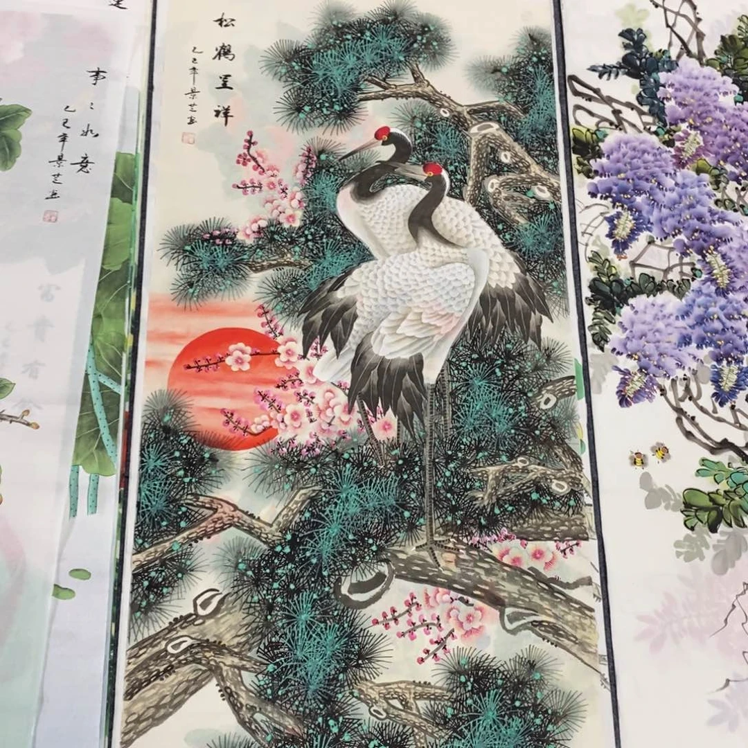 国画尺寸140✖️70四尺精品工笔手绘画