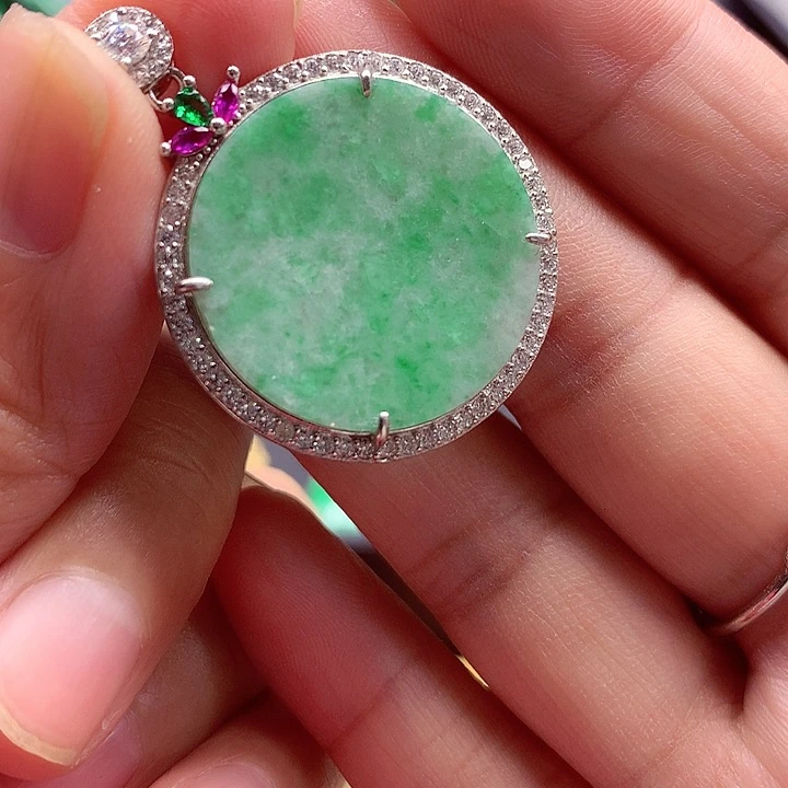 颈饰银S925镶嵌翡翠翡翠