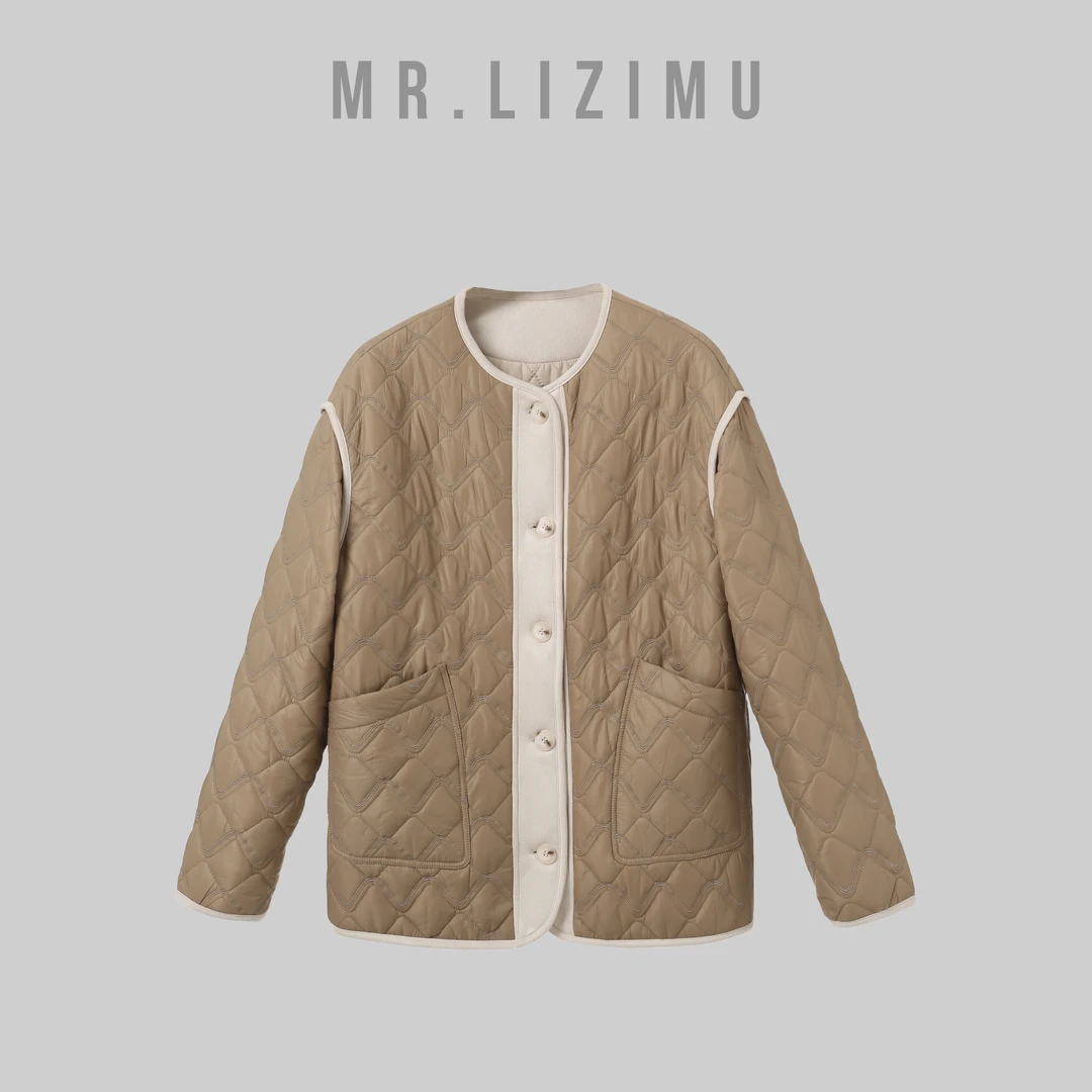 李子木先生早春外套菱形格时尚拼接外套新款百搭减龄复古穿搭