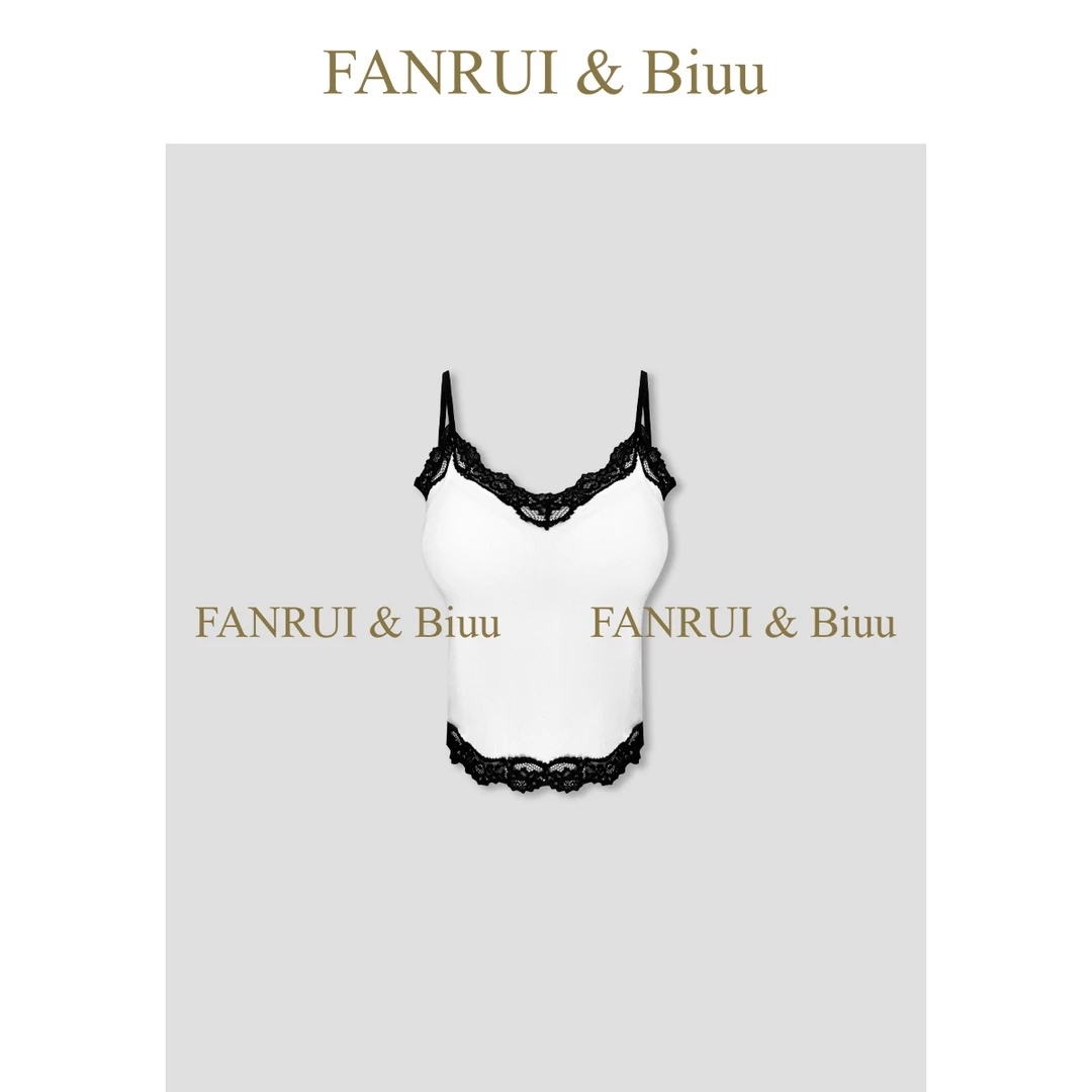 FANRUI/泛芮「惑光修女」绣花蕾丝时尚修身内搭纯欲背心吊带B17868