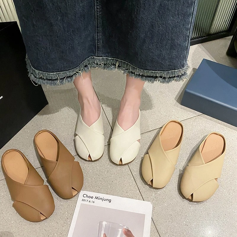 平底法式休闲百搭包头平跟包头拖软底凉拖夏季803