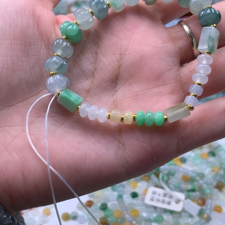 翡翠散珠小*头莲花珠手串