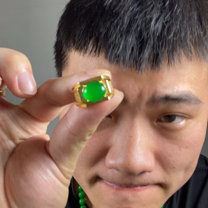 未镶嵌戒指翡翠高端时尚豪镶厚托鸽子蛋戒指