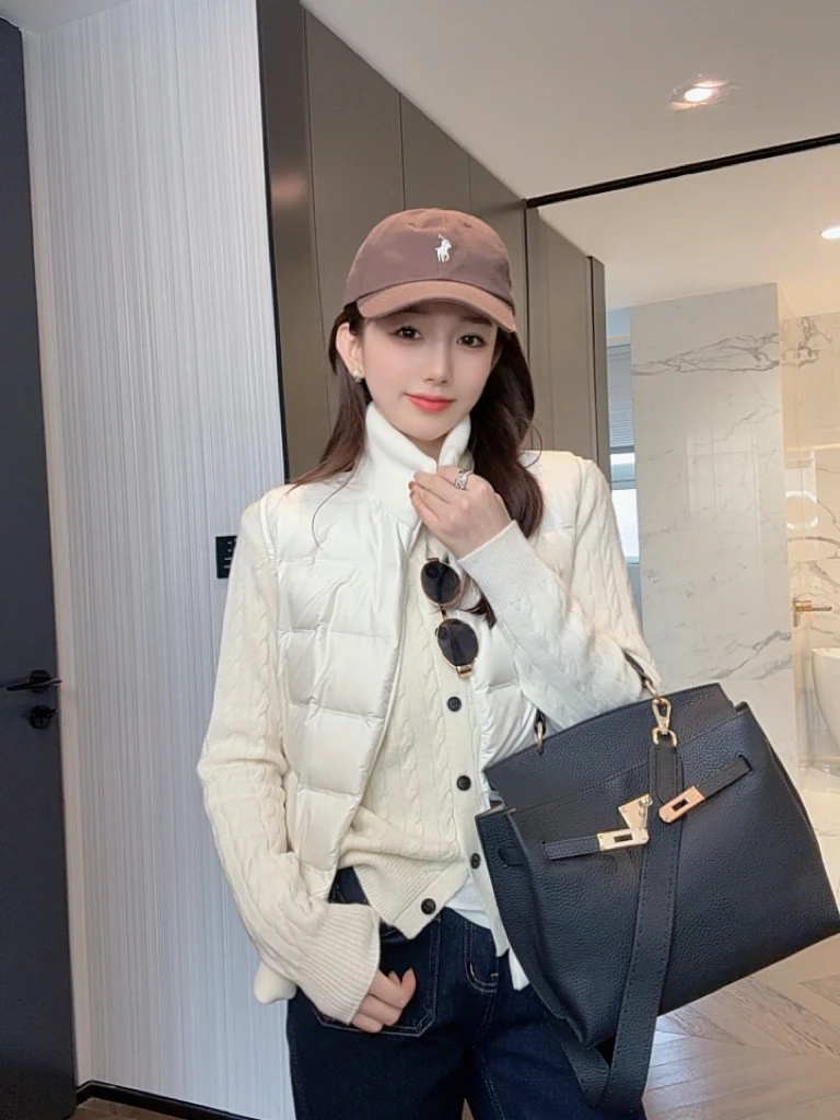 【大静静】“流动盛宴”秋冬高级感法式立领羽绒马甲