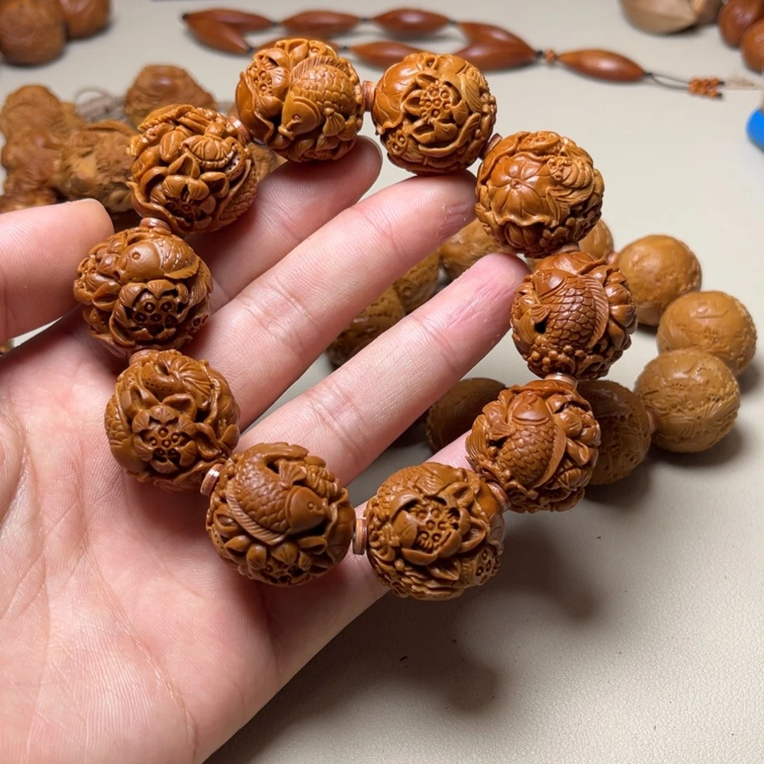 半***茶橄榄核手串橄榄核