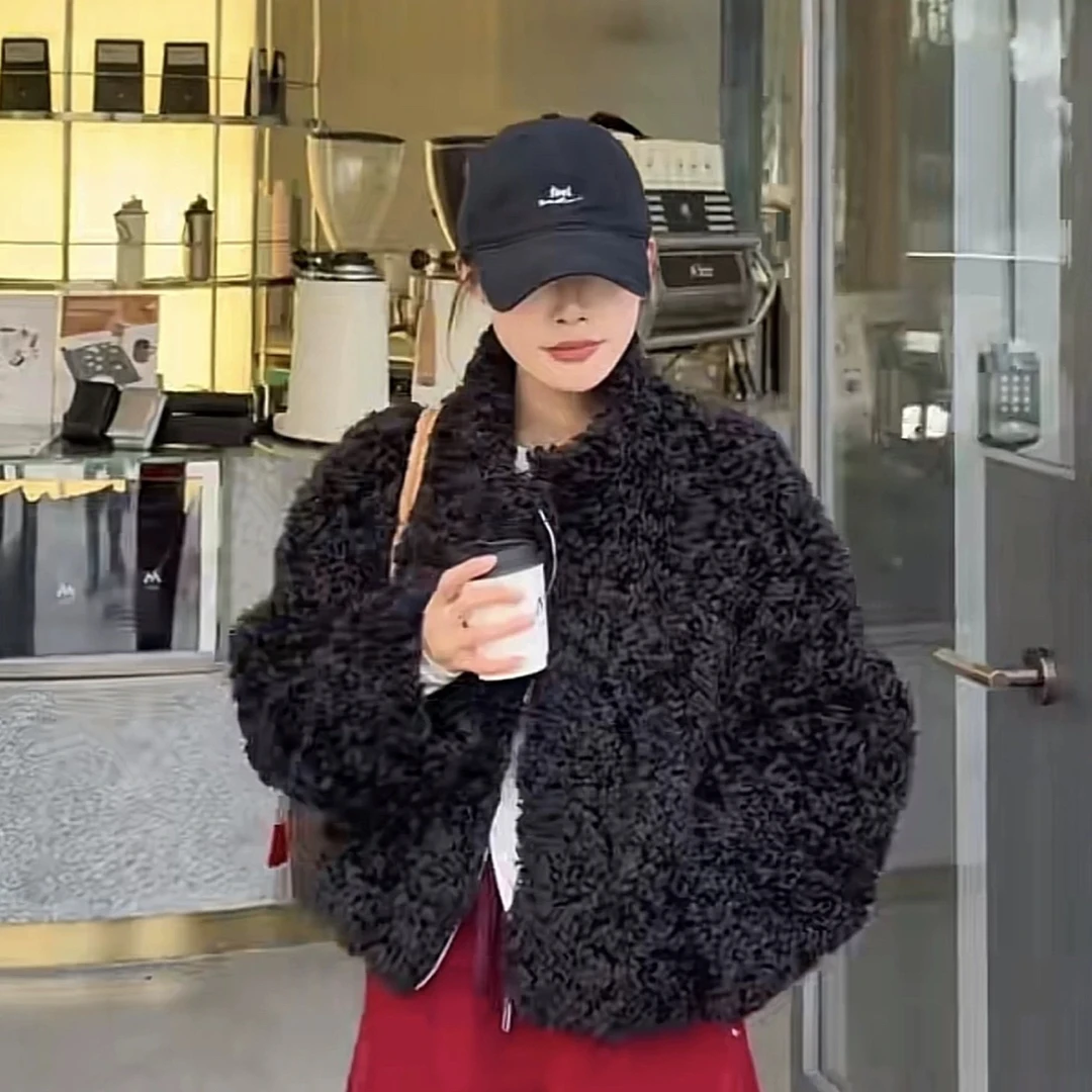 【梦雪严选】2025冬新款小立领短款毛毛衣