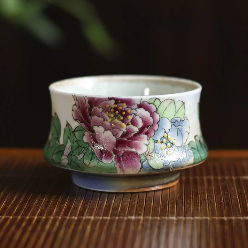 【九姐爱喝茶】矮双色牡丹竹节杯,颜色随机发一个60ml（蕉白S0263）