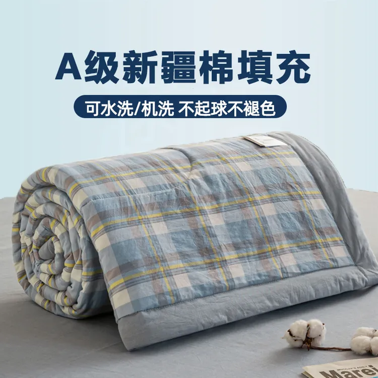 新疆棉花空调被夏凉被全水洗棉夏季天薄被芯被子夏被冷气被可机洗