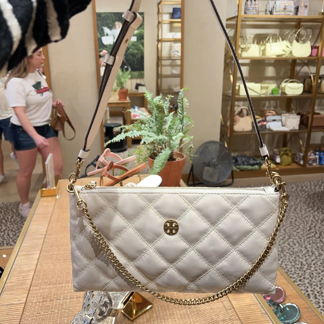 全新未使用 TORY BURCH/汤丽柏琦 新款油蜡皮链条单肩包