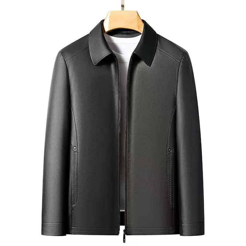 秋冬新款男士山羊皮真皮夹克商务休闲时尚【立翻领】皮衣外套