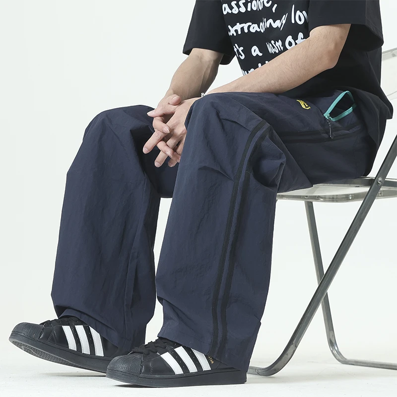 夏季新款青少年潮流百搭速干长裤男生日系冰丝薄款透气宽松休闲裤