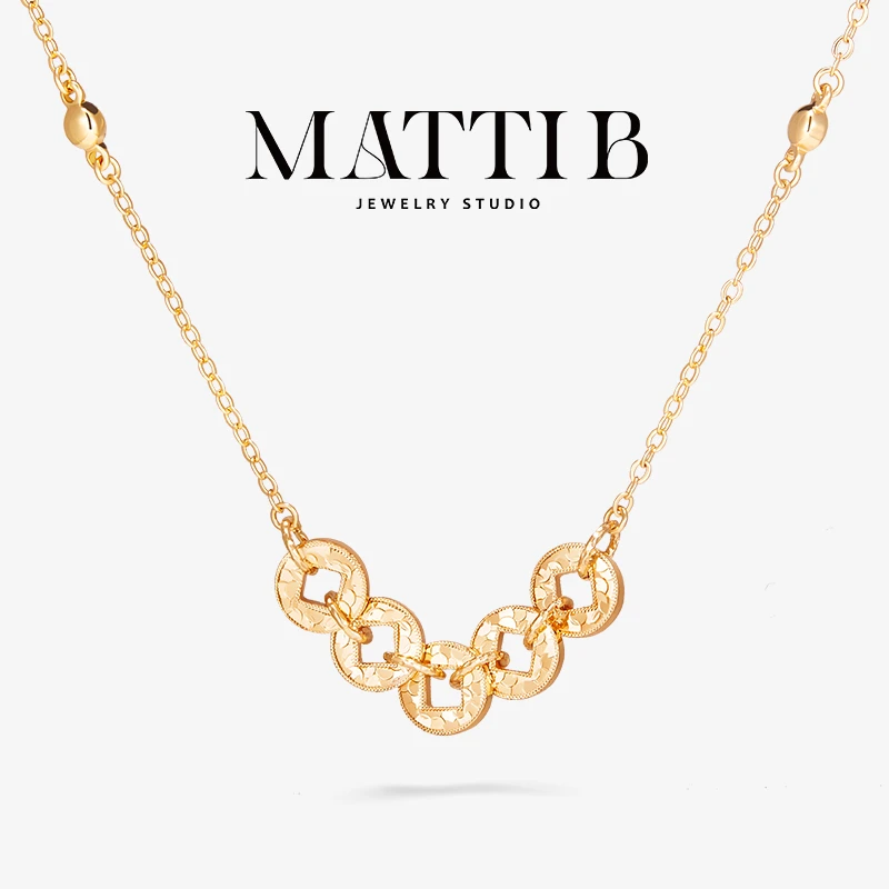 铜合金项链 五帝碎冰吊坠锁骨链女新爆款高级感轻奢百搭颈链1966