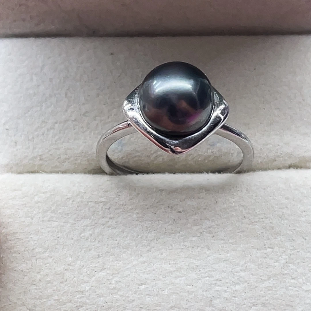 银S925镶嵌海水珍珠戒指