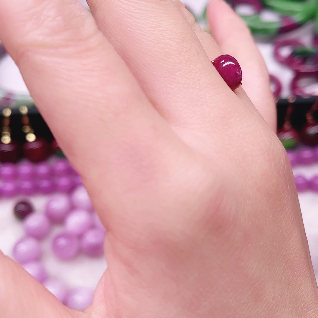 红宝石银S925镶嵌戒指