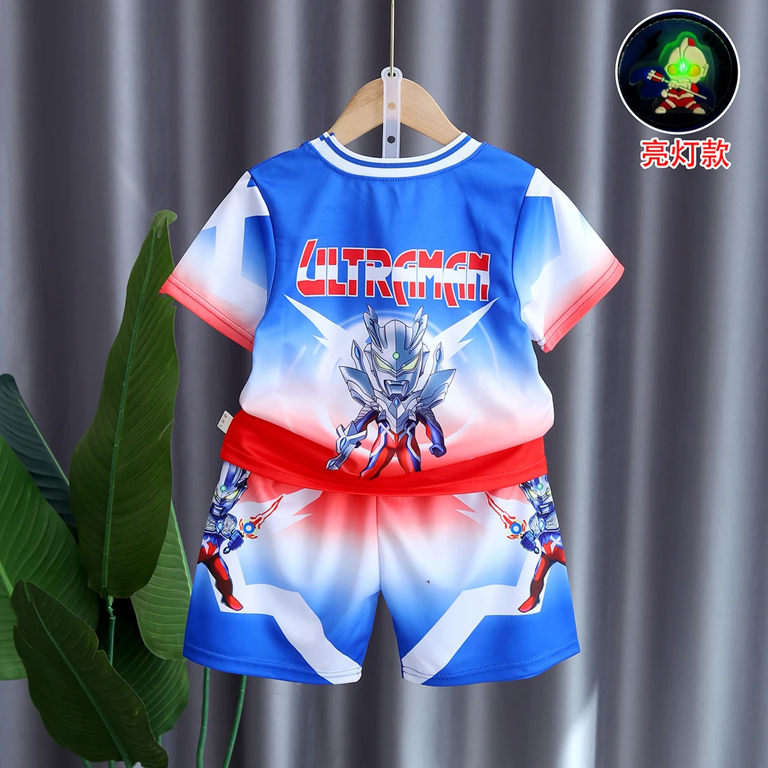 儿童夏季卡通学生男童装机器人薄款套装男孩运动常规款运动两件套