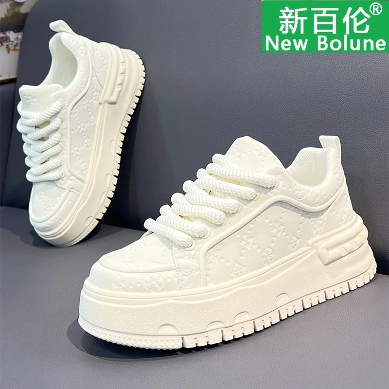 NEW BOLUNE/新百伦男鞋2025新款厚底小白鞋青少年休闲低帮板鞋男