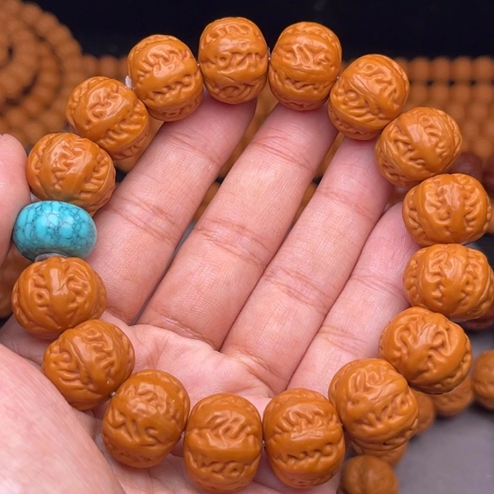 猴头核桃吊坠17麻花串绿