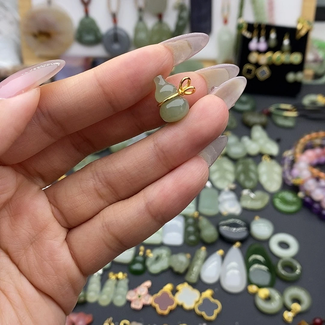 和田玉吊坠(不含链)银S925镶嵌