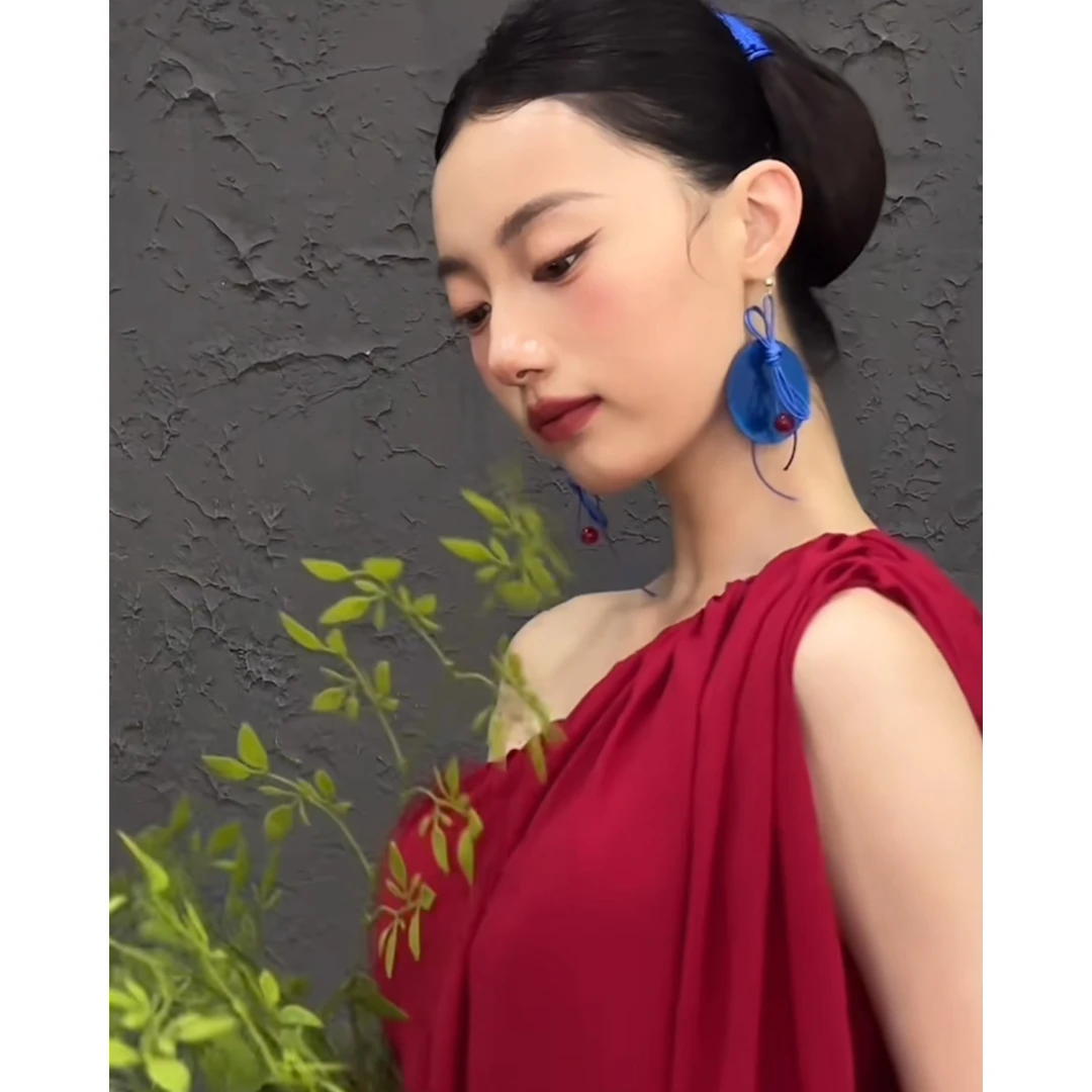 小南一｜蓝色流苏 新中式 耳环