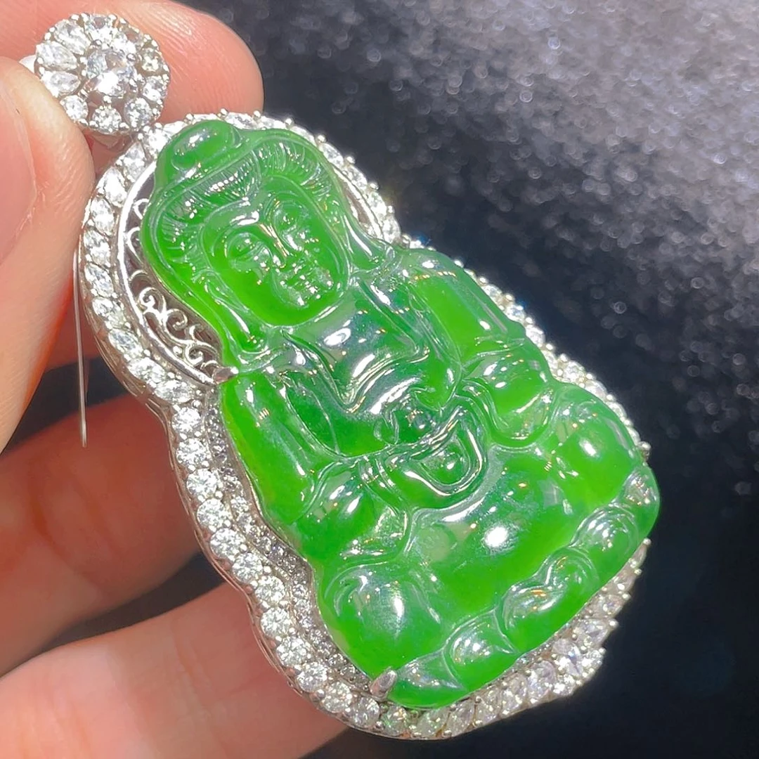 翡翠颈饰银S925镶嵌翡翠