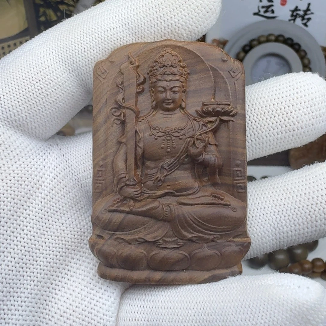 檀香木老山檀香黑肉横纹虚空藏4×6×1挂牌，奶香奶甜