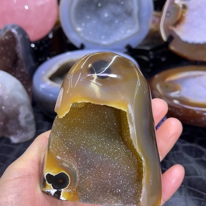 水晶未镶嵌珠宝半成品黄软簇