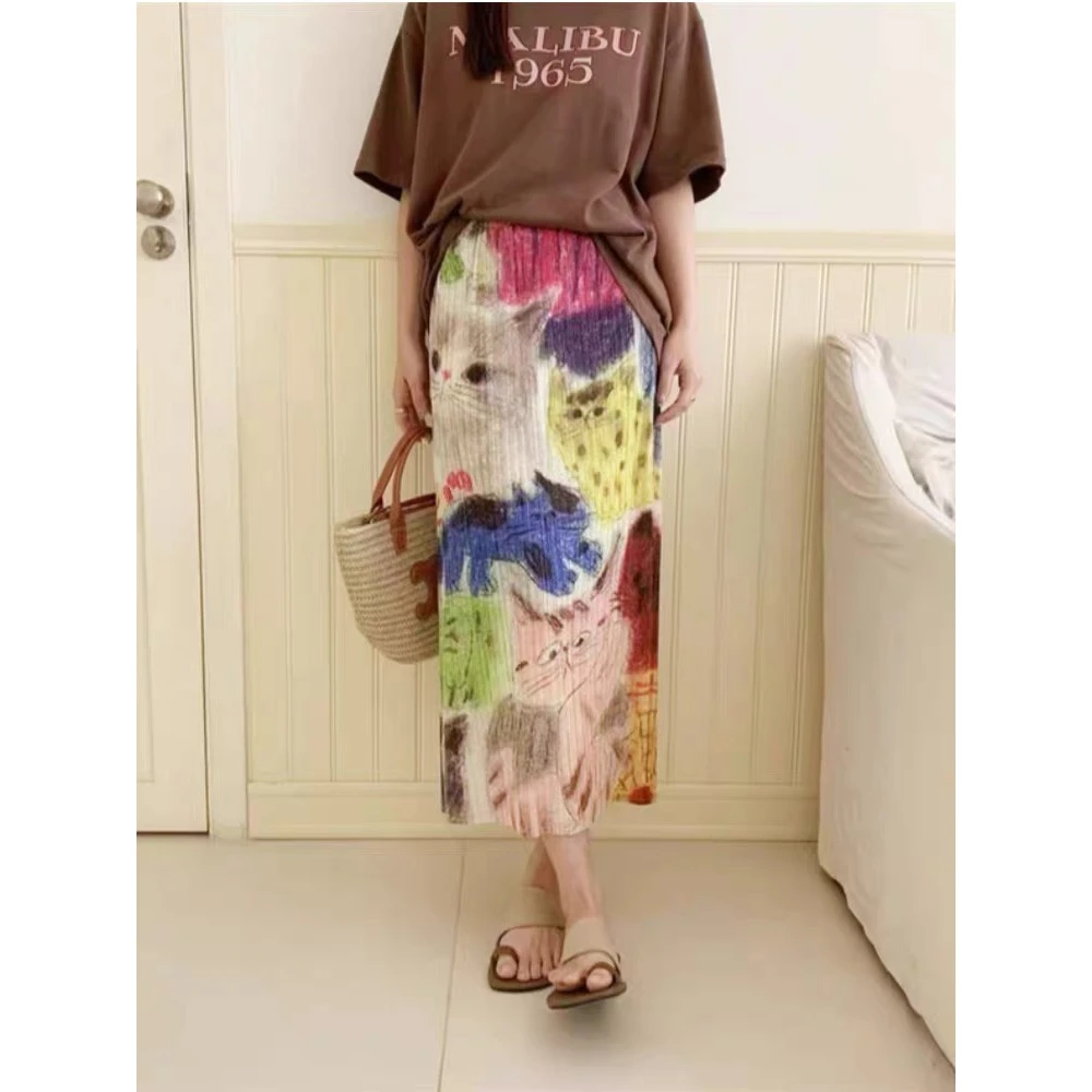 三宅褶皱风小众半身裙女款2025新款高级感高腰显瘦气质休闲半身裙