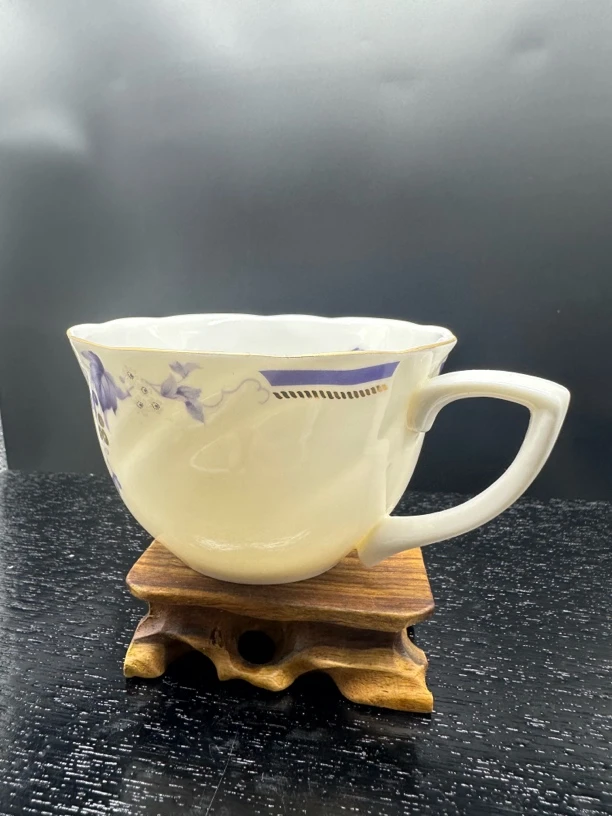 薄胎咖啡杯描金白瓷金边茶具手工茶杯陶瓷杯水杯日本回流