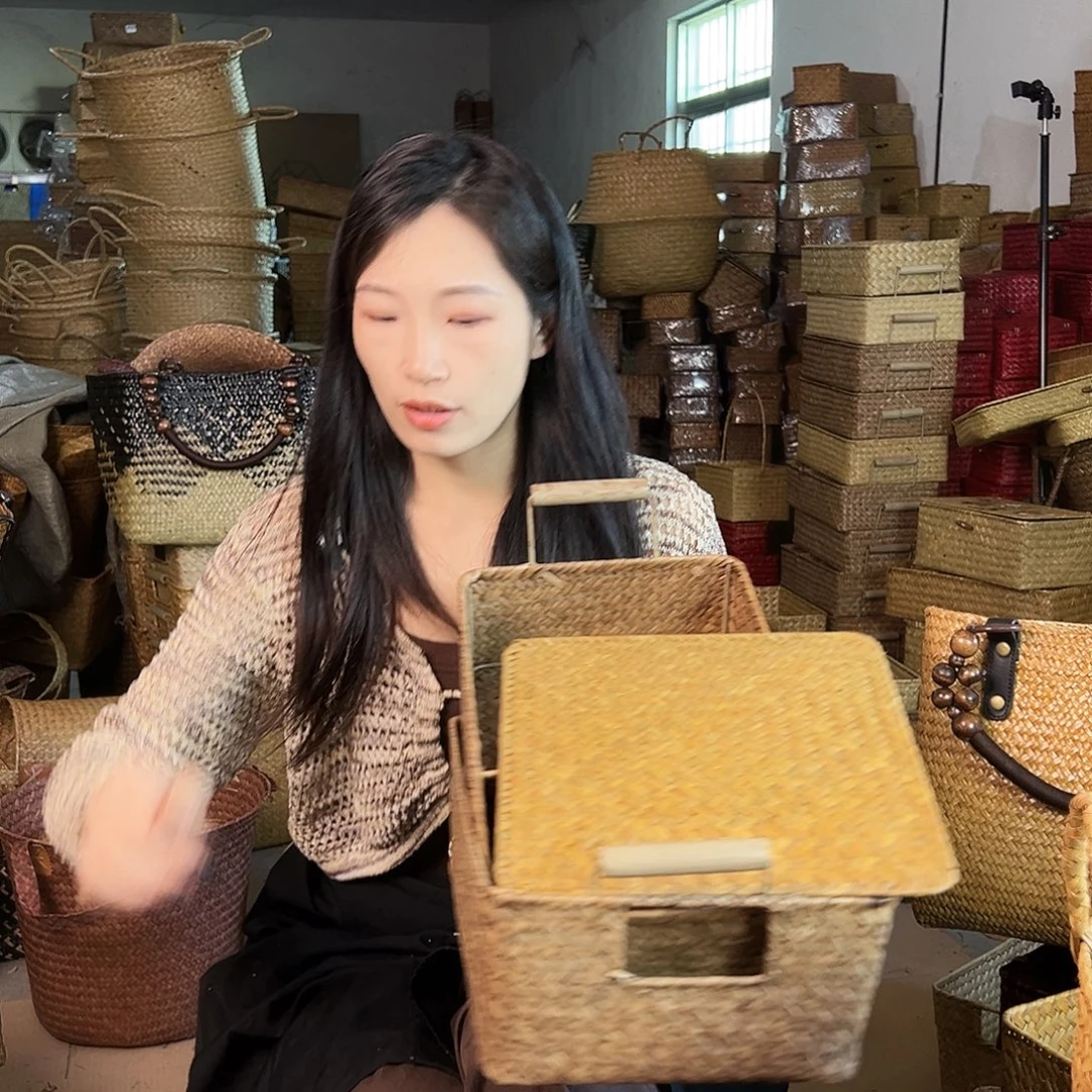 草编草编包/草编收纳盒带瑕疵