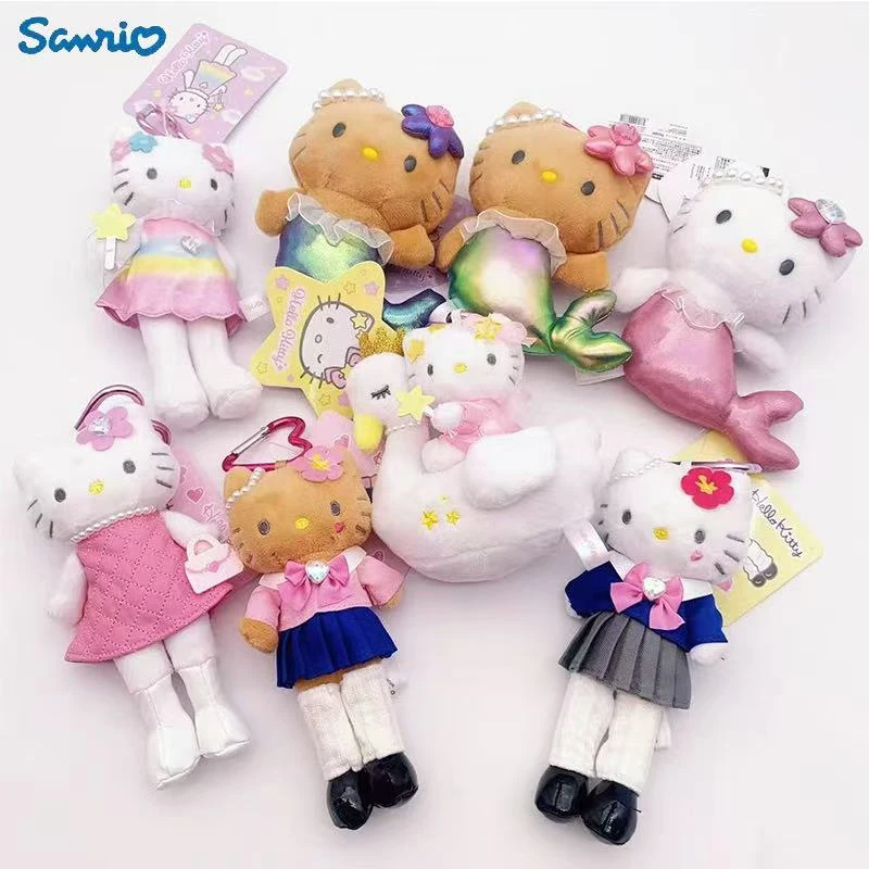 日本Sanrio三丽鸥NIC第二弹凯蒂猫长腿美人鱼精灵爱心扣公仔挂件