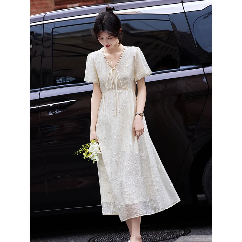 时尚气质短袖连衣裙SXL25102