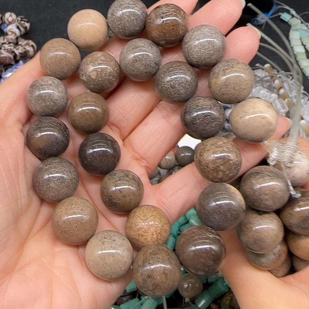 玛瑙/玉髓合金珠宝半成品阿拉善15mm一条