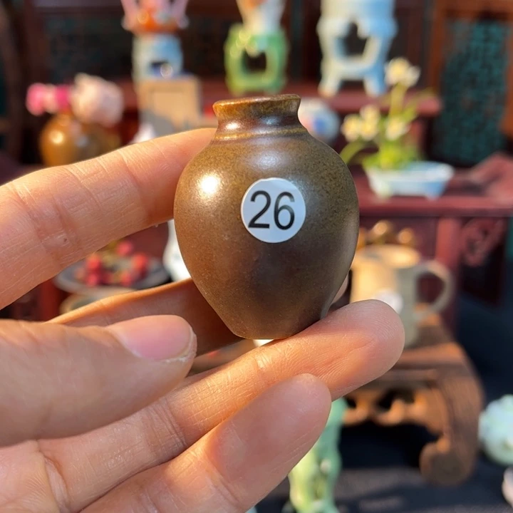 摆件微陶老王迷你花瓶