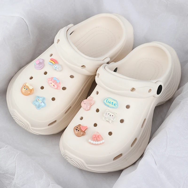 洞洞鞋女款夏季外穿2025新款防滑厚底可爱凉鞋沙滩鞋软底包头拖鞋