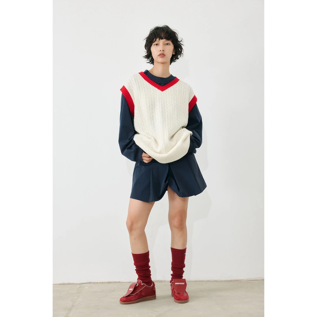 ANNAMOOOER · 设计师品牌深蓝色压褶半裙 AM71Q09