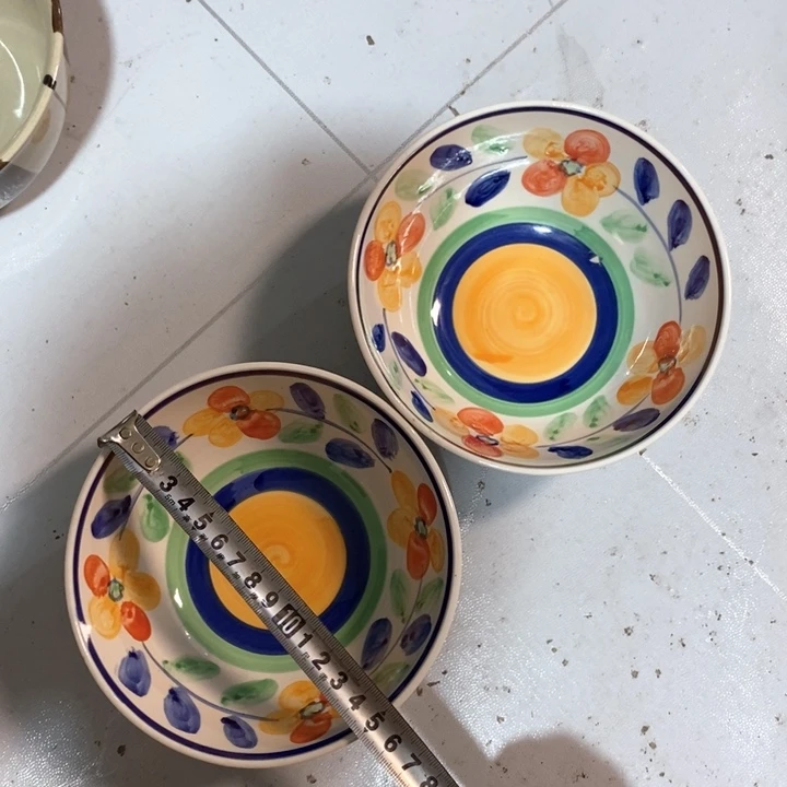 瓷片磁州窑手绘窑一对均有瑕疵