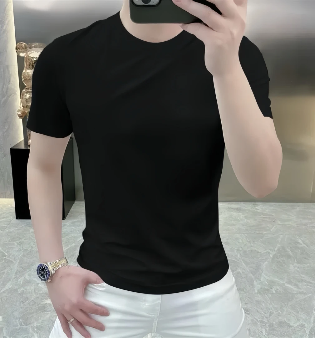 马年新款潮牌纯棉短袖t恤时尚潮流圆领修身百搭T恤上衣印花休闲