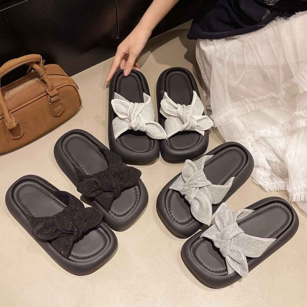 水钻厚底拖鞋女款2025新款爆款夏季凉拖鞋女