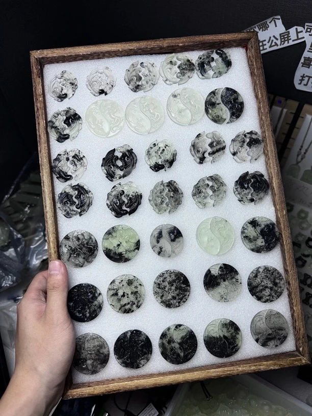 岫玉新中式国风双鱼玉佩 谢回同款 国风 情侣 闺蜜 项链 礼物