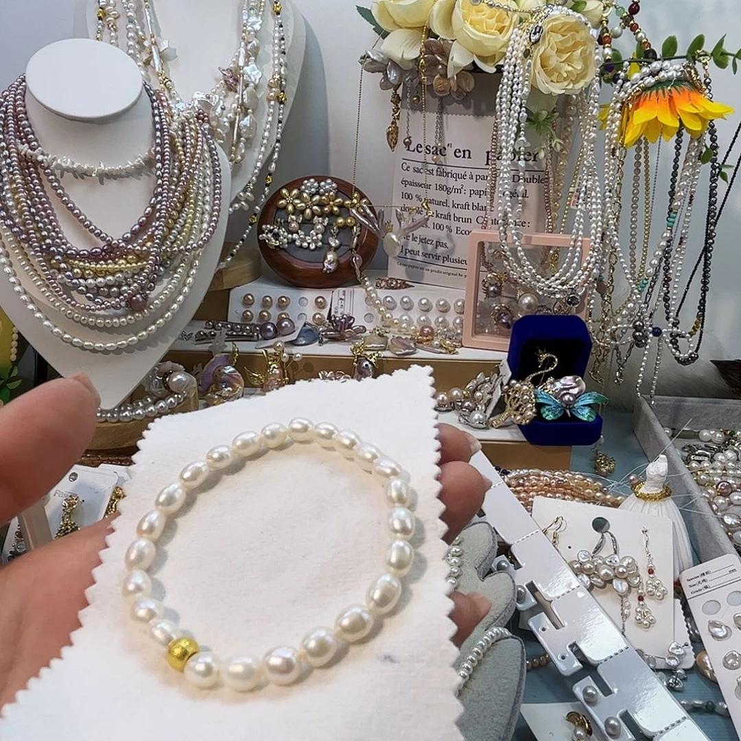 银S925镶嵌淡水珍珠颈饰