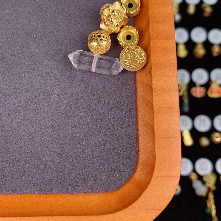 水晶珠宝半成品银S925镀金镶嵌