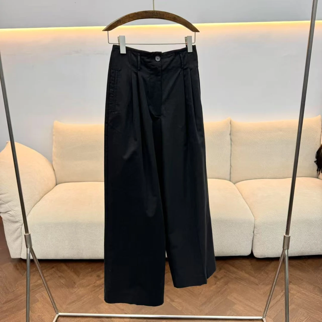 CKZ4106 澳大利亚客人订单 纯色褶皱阔腿裤