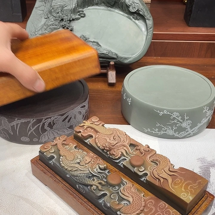 y***.四大名砚之一歙砚纯手工制作