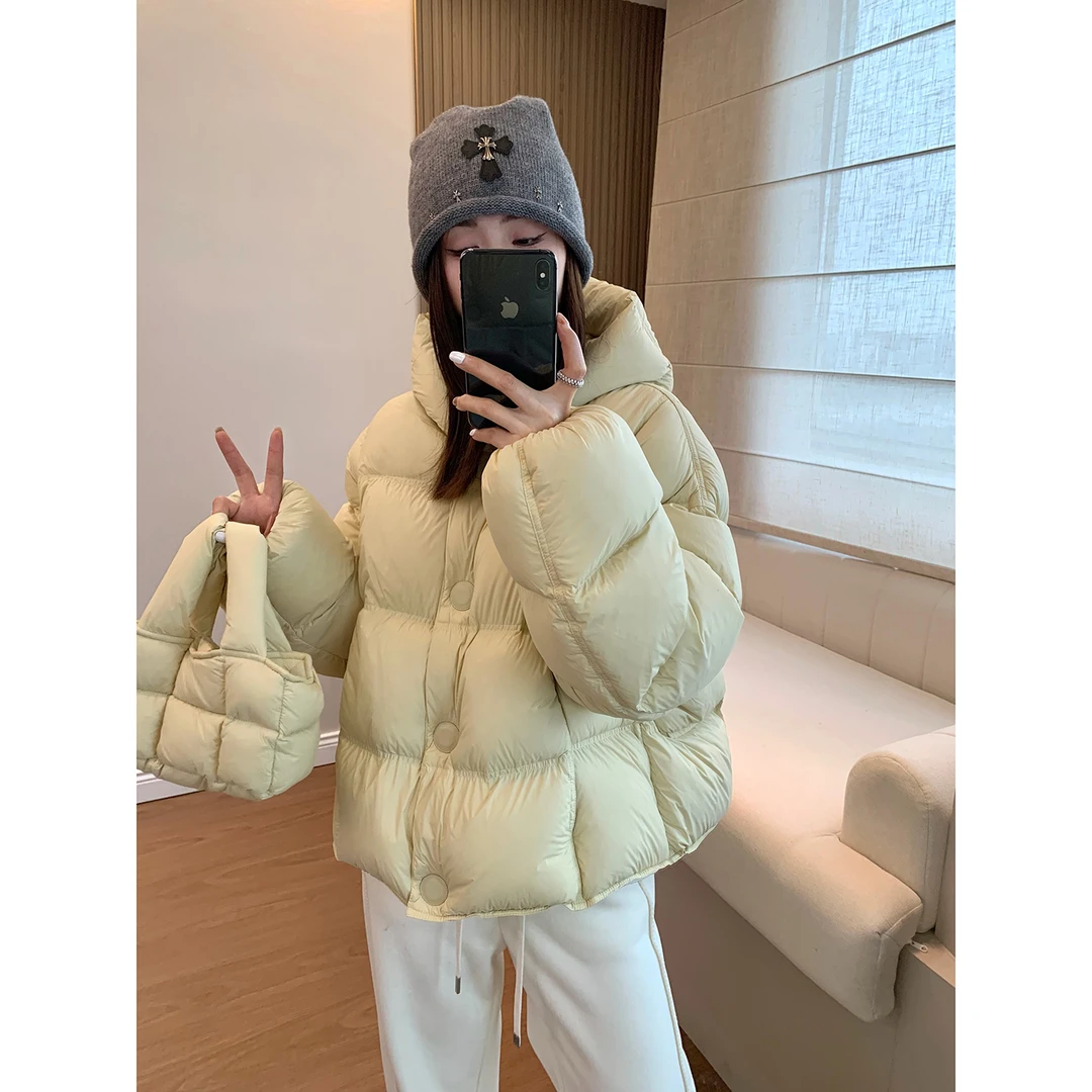 207.5g“包包羽绒服”90白鸭绒净版简约百搭保暖羽绒服带包包