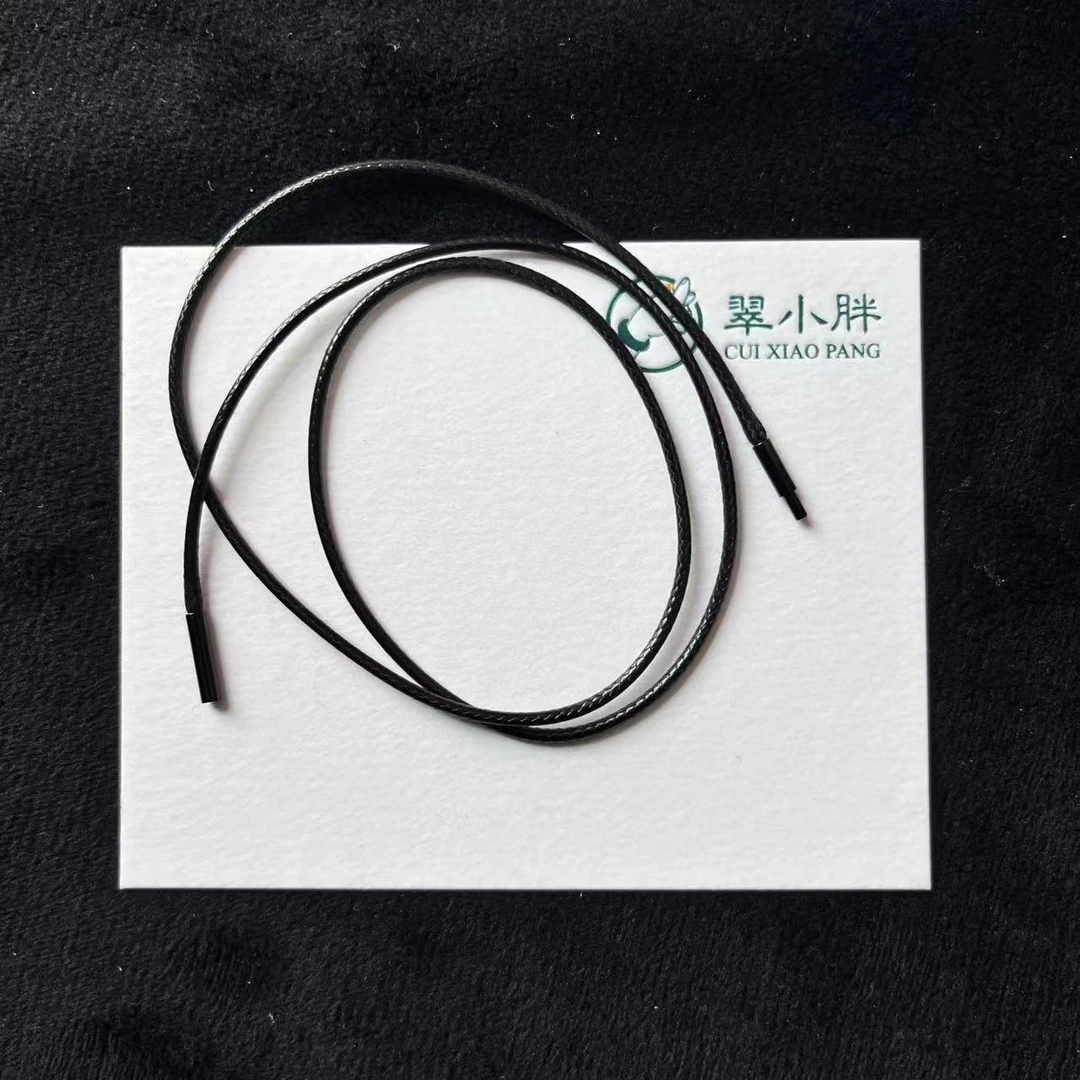 吊坠925银 翠小胖二号店 黑皮绳百搭项链2号
